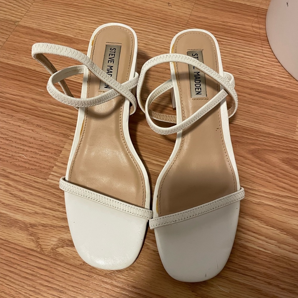 Steve Madden White Strappy Heel